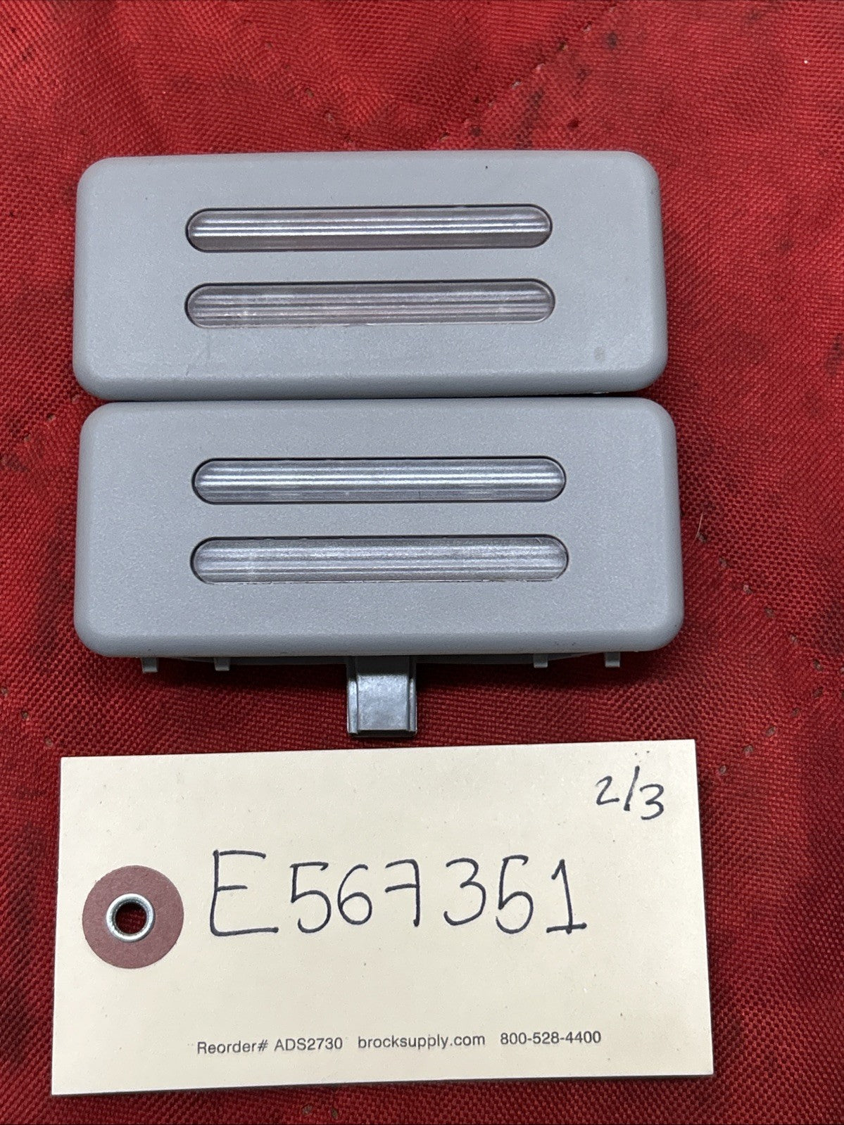 06-11 BMW E60,E61,E90,E91,E92 SUN VISOR INTERIOR LIGHT 6962011 SET OF 2 GREY