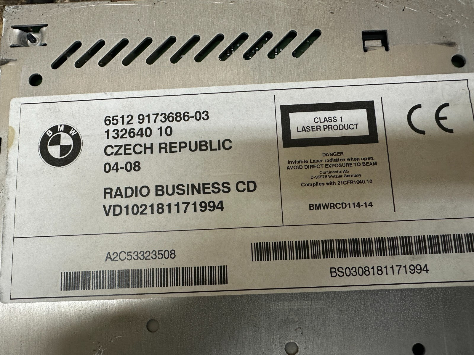 BMW 2003-2010 E83 X3 AM FM CD BUSINESS RADIO RECIEVER OEM 9173686