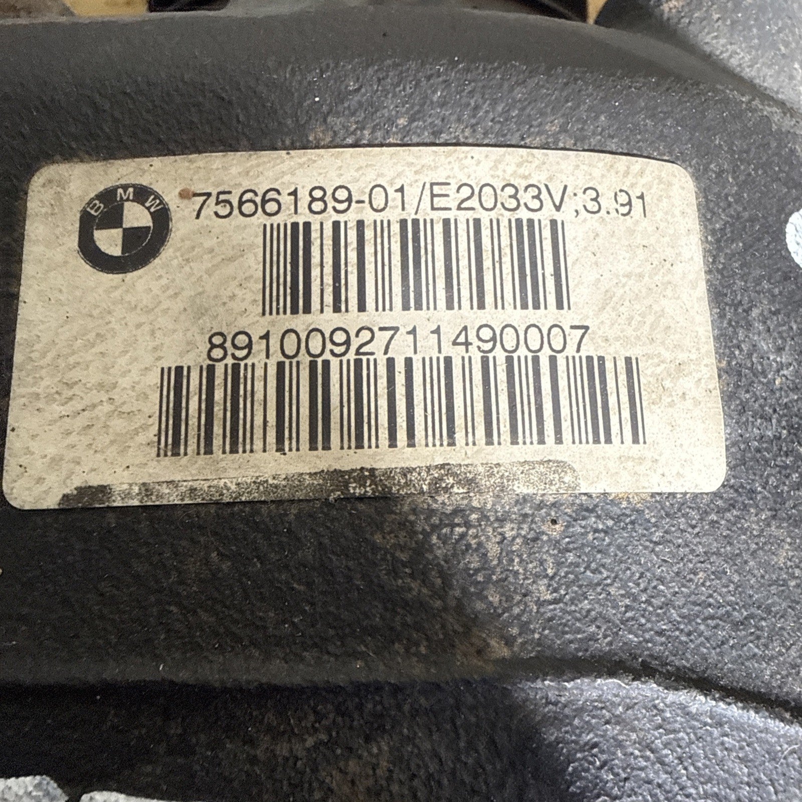 BMW REAR DIFFERENTIAL E90 3 SERIES FINAL DRIVE 3.91 7566189