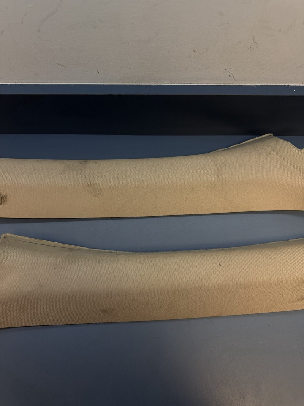 07-13 BMW E92 M3 COUPE FRONT A PILLARS TRIMS OEM BEIGE 7117468 7117467