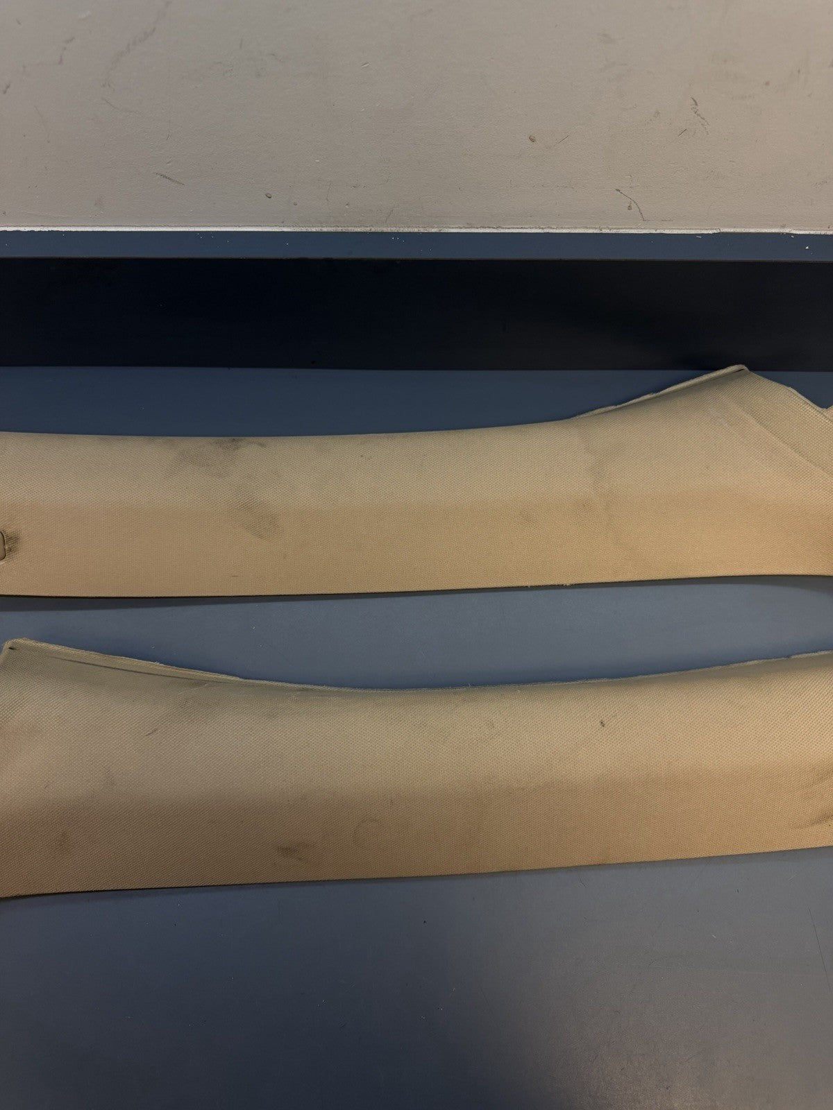 07-13 BMW E92 M3 COUPE FRONT A PILLARS TRIMS OEM BEIGE 7117468 7117467