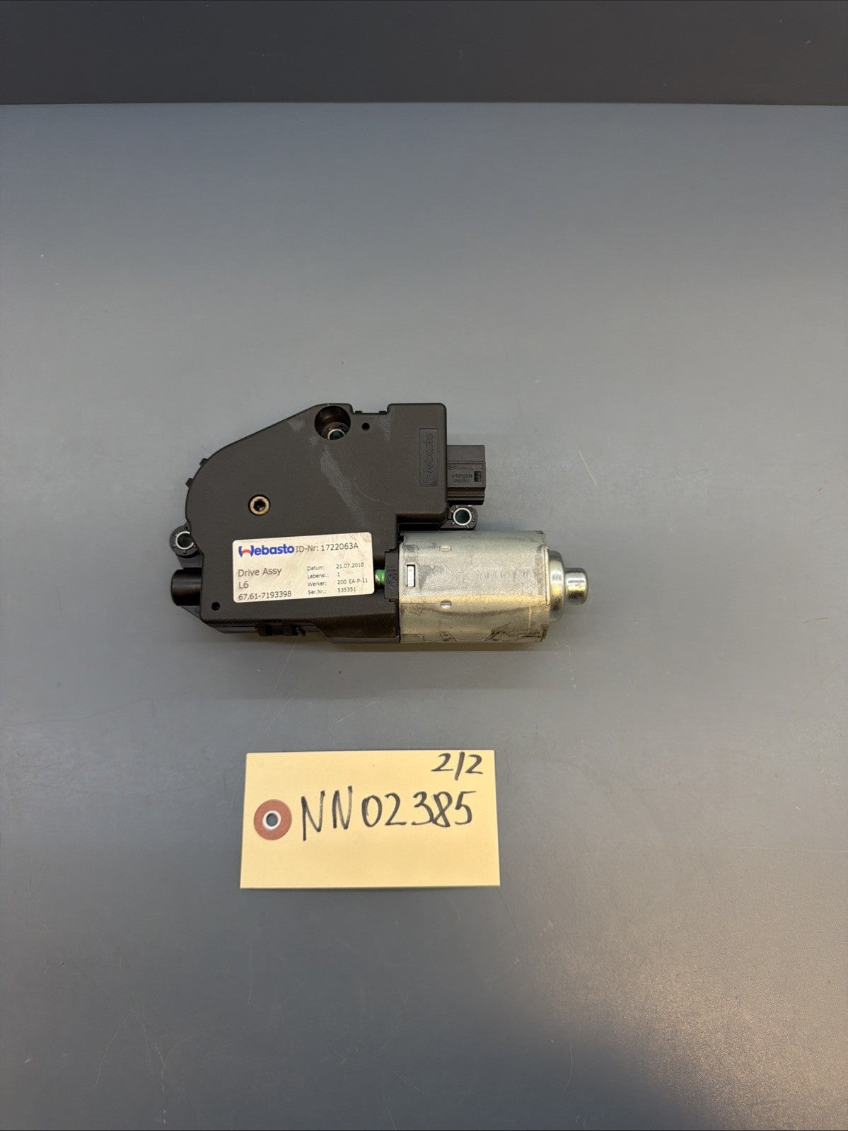 07-13 OEM BMW E90 E92 328 335 M3 Upper Sunroof Moon Roof Motor Unit 7193398