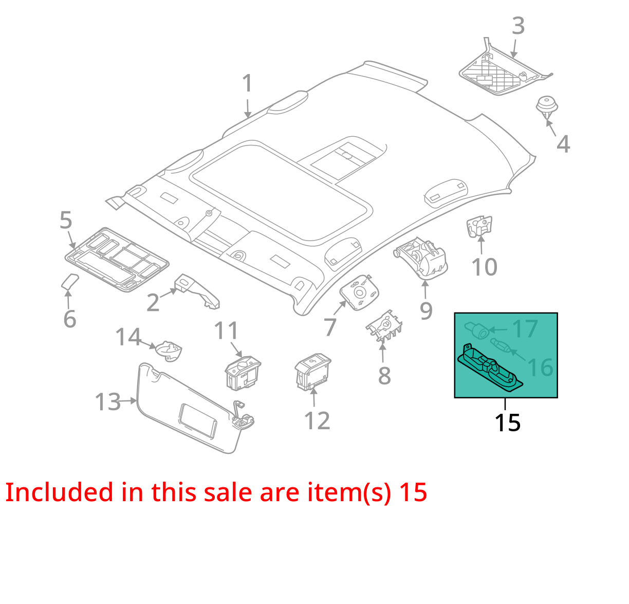 OEM FRONT OVERHEAD READING DOME LIGHT 2003 2004-05 06 07-2010 BMW E83 X3 6962046