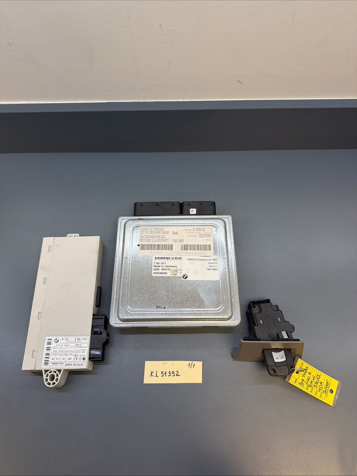 2006 BMW E90 E91 325xi N52 A/T ENGINE MSV70 UNIT ECM ECU CAS KEY 7561817