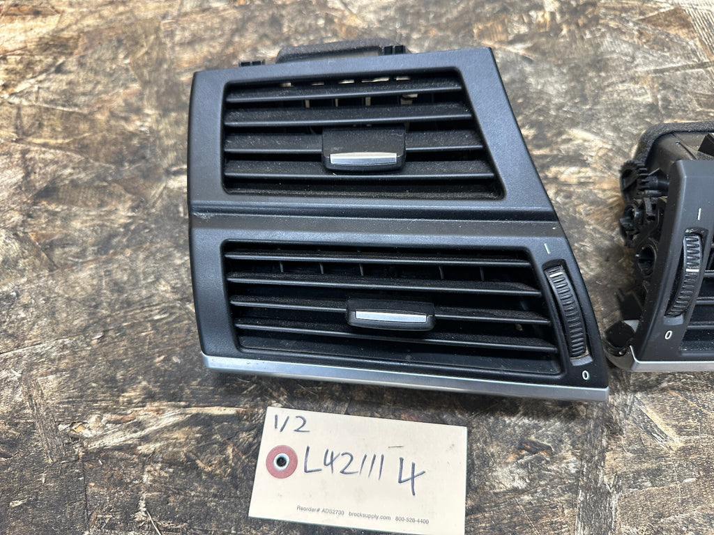 BMW 06-13 E70 X5 INTERIOR BLACK DASH AIR VENT SET 3PC 9227767+9227768+9210705