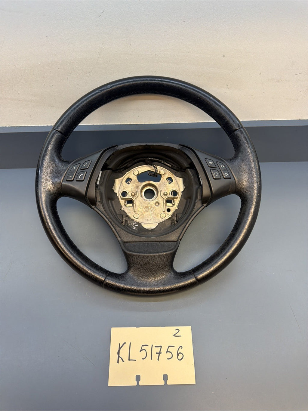 BMW 2006-2012 E90 E9X 3 SERIES BLACK LEATHER STEERING WHEEL OEM 3375E901
