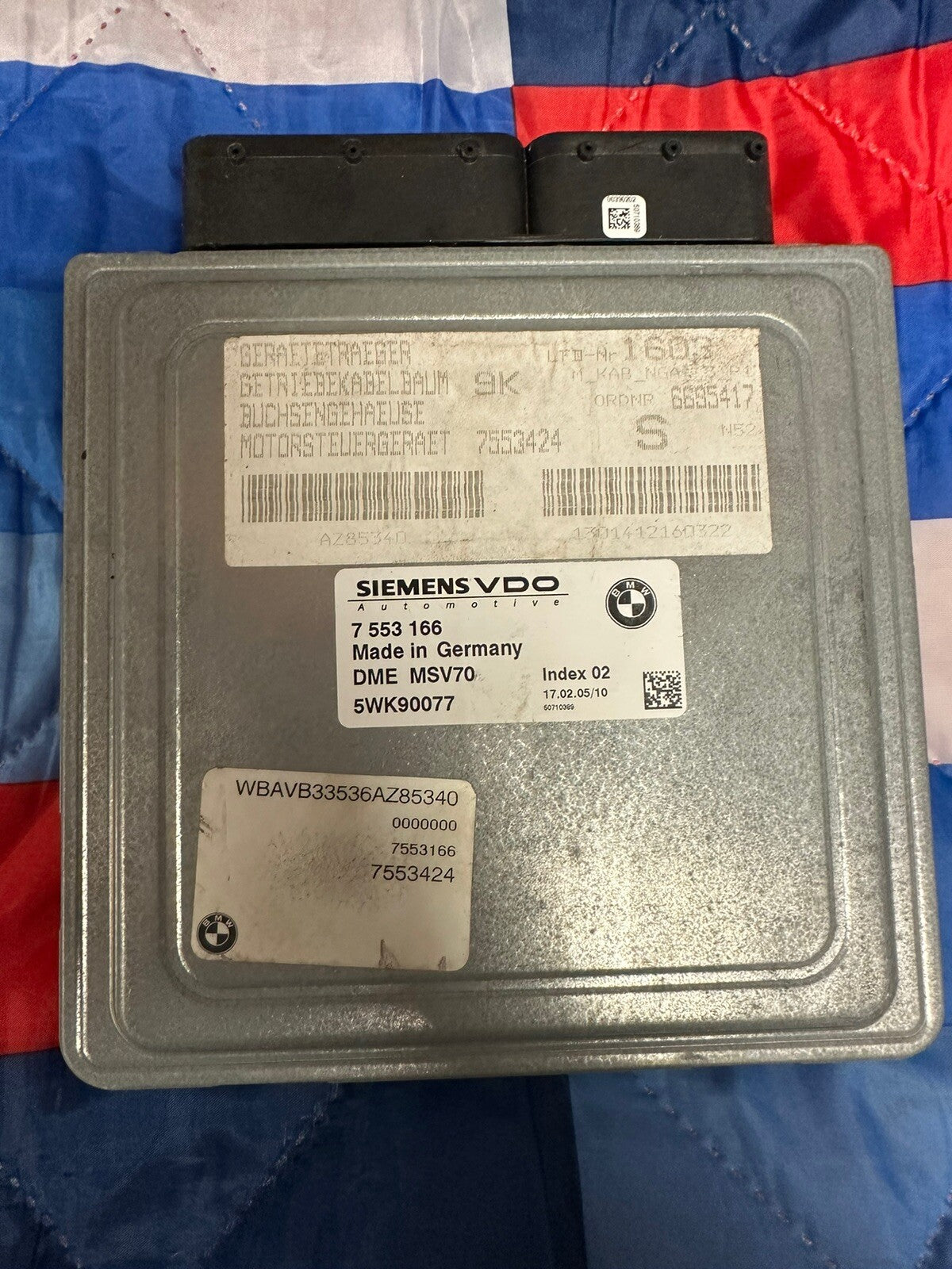 BMW N52 2.5 ENGINE CONTROL MODULE DME MSV70 CAS2 KEY ECU SET OEM 7553116