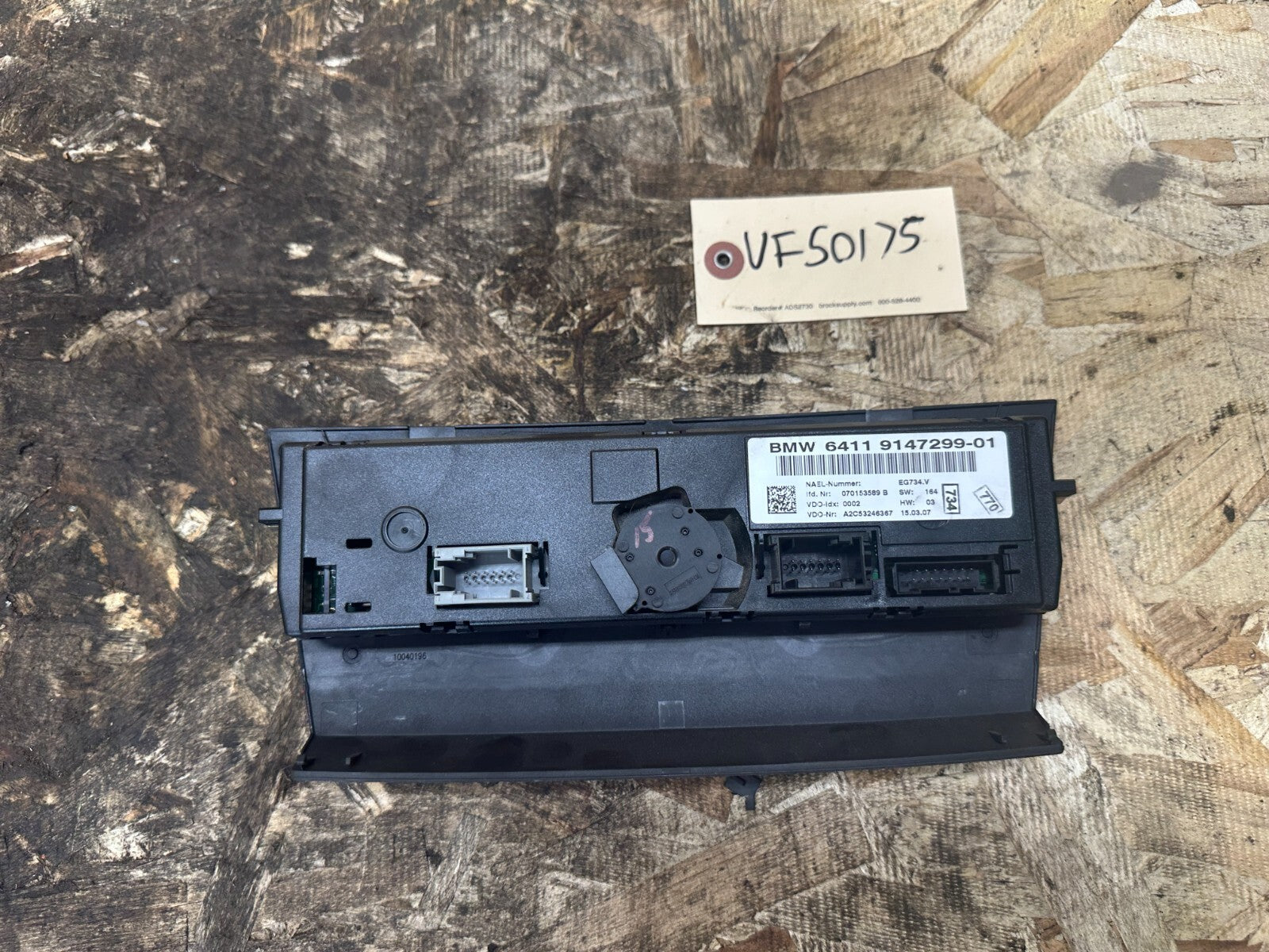 BMW 2006-2012 E90 E9X 3 SERIES CLIMATE CONTROL PANEL BLACK OEM 9147299