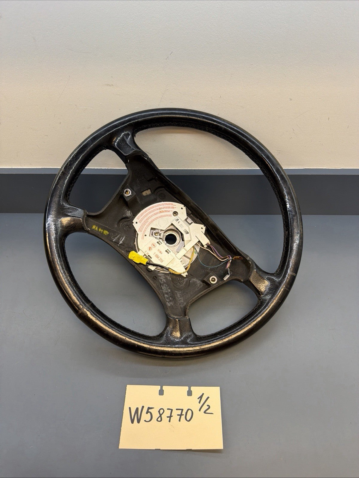 95-03 Bmw E38 E39 750 540 Left Driver Leather Steering Wheel Black Trim 1094259