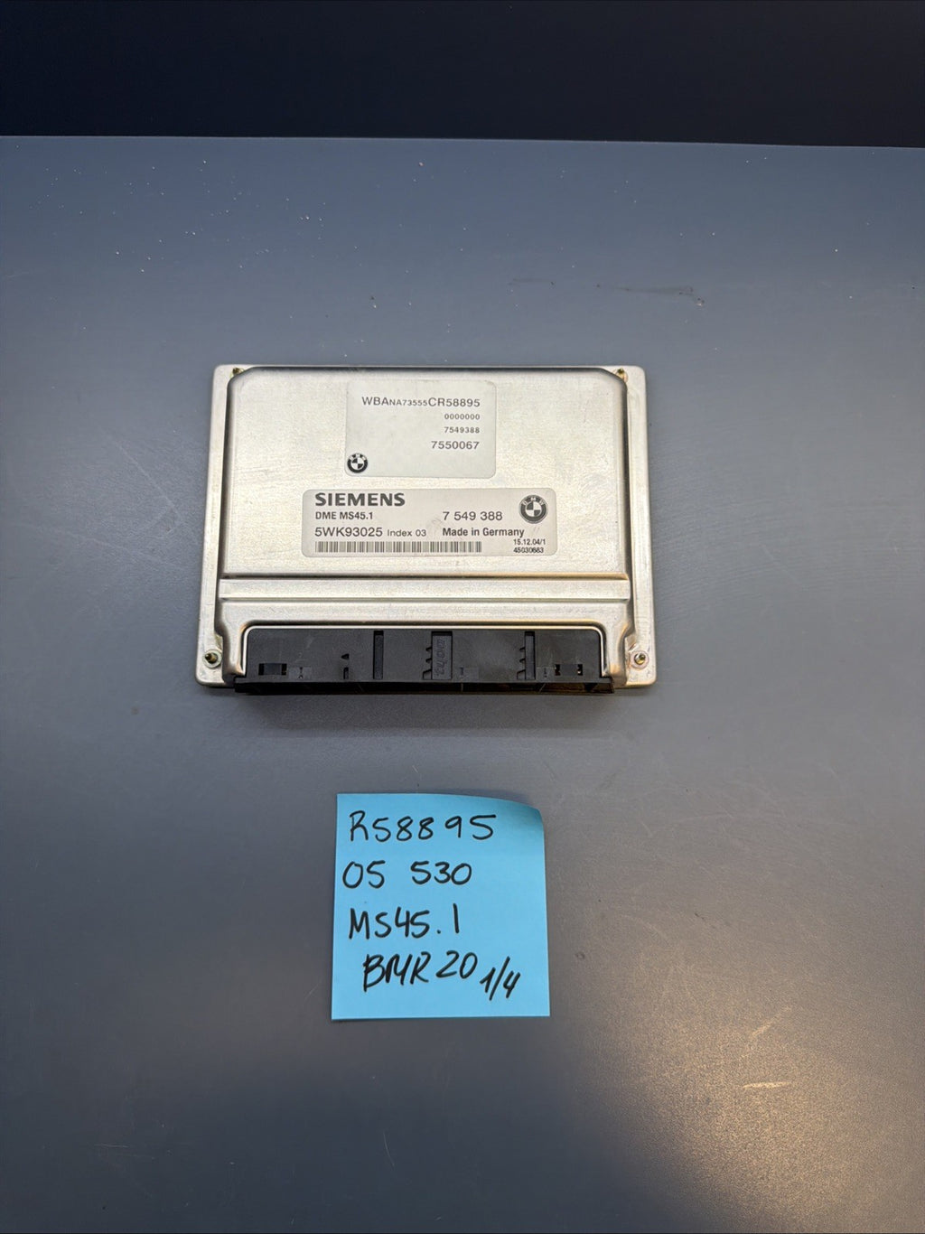04-05 BMW 530i Engine Control Module ECM Computer 7549388 MS45.1