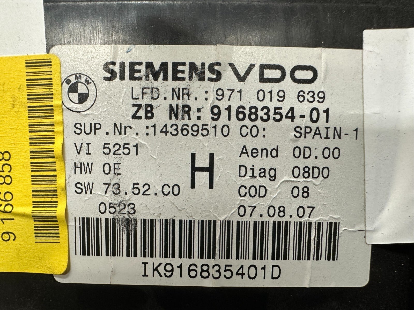 BMW 2006-2012 E90 SPEEDOMETER INSTRUMENT GAUGE CLUSTER MPH OEM 9168354