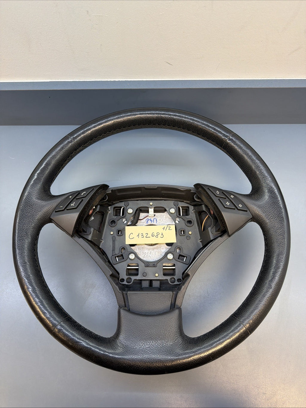 BMW 2004-2010 E60 3 SPOKE BLACK LEATHER STEERING WHEEL OEM 6079000