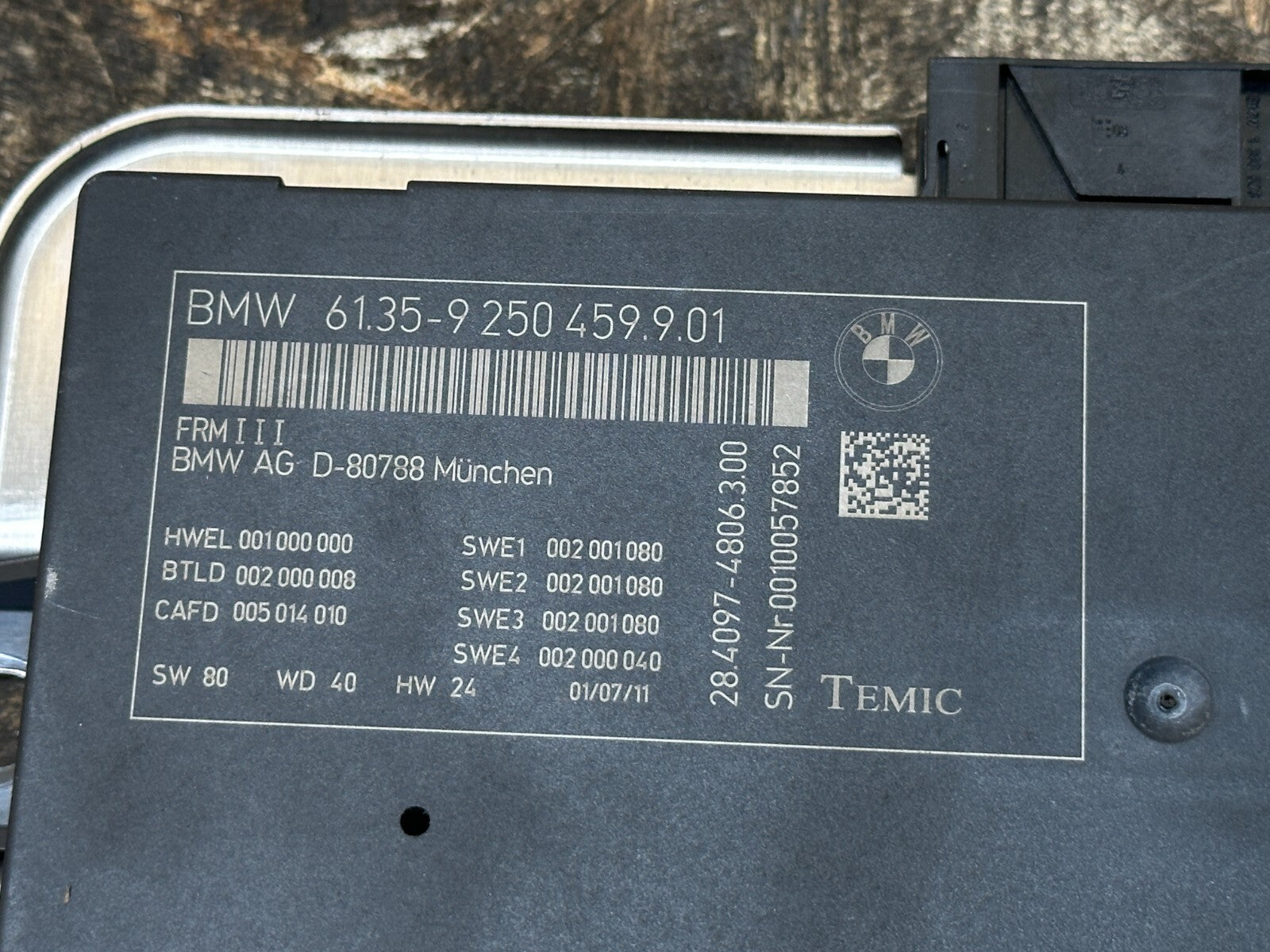BMW 2011-2017 F25 X3 F10 5 SERIES FRM BODY LIGHT CONTROL MODULE OEM 9250459