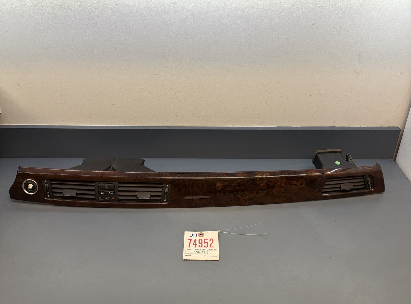 07-13 BMW 335i E90 E92 Center Dashboard Trim Panel Wood Grain Vents 6985540