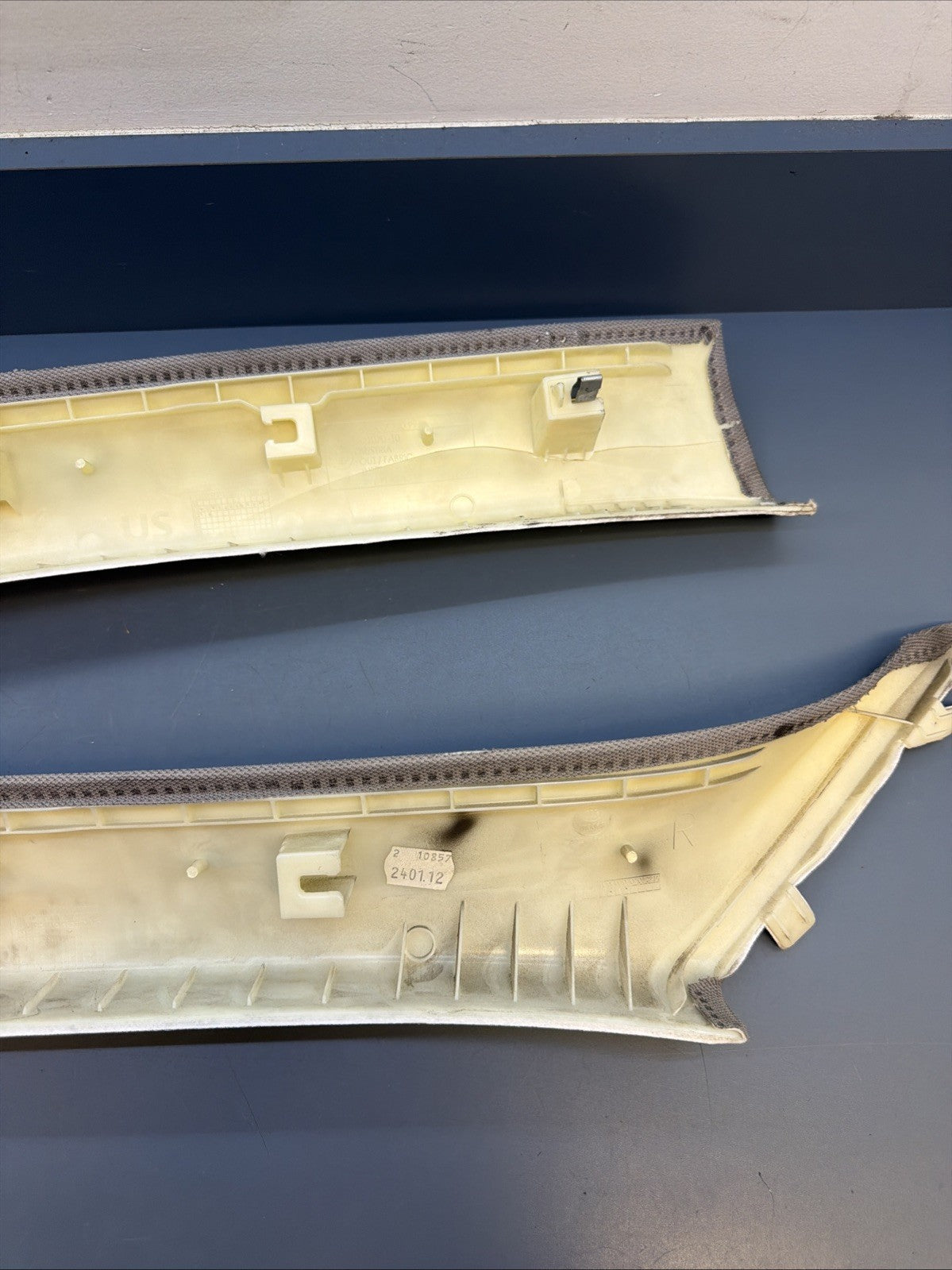 12-16 BMW F30 Front Left & Right A Pillar Trim Panel Cover Grey 7220995 7220996
