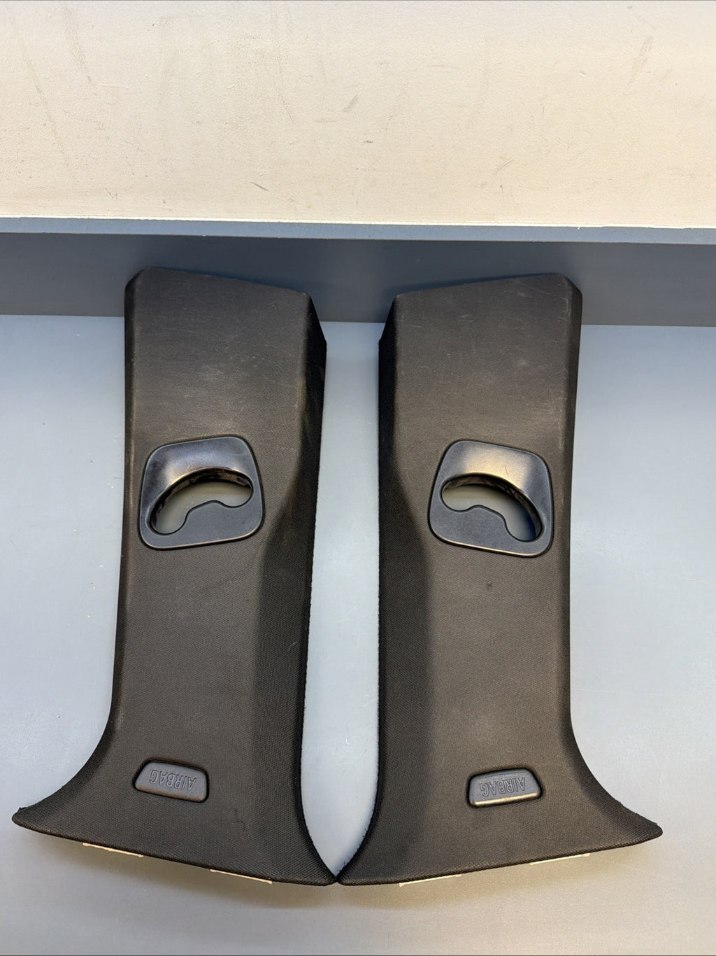 BMW 11-17 F25 X3 LEFT AND RIGHT B PILLAR BLACK TRIM PANEL SET 9169305 9169306