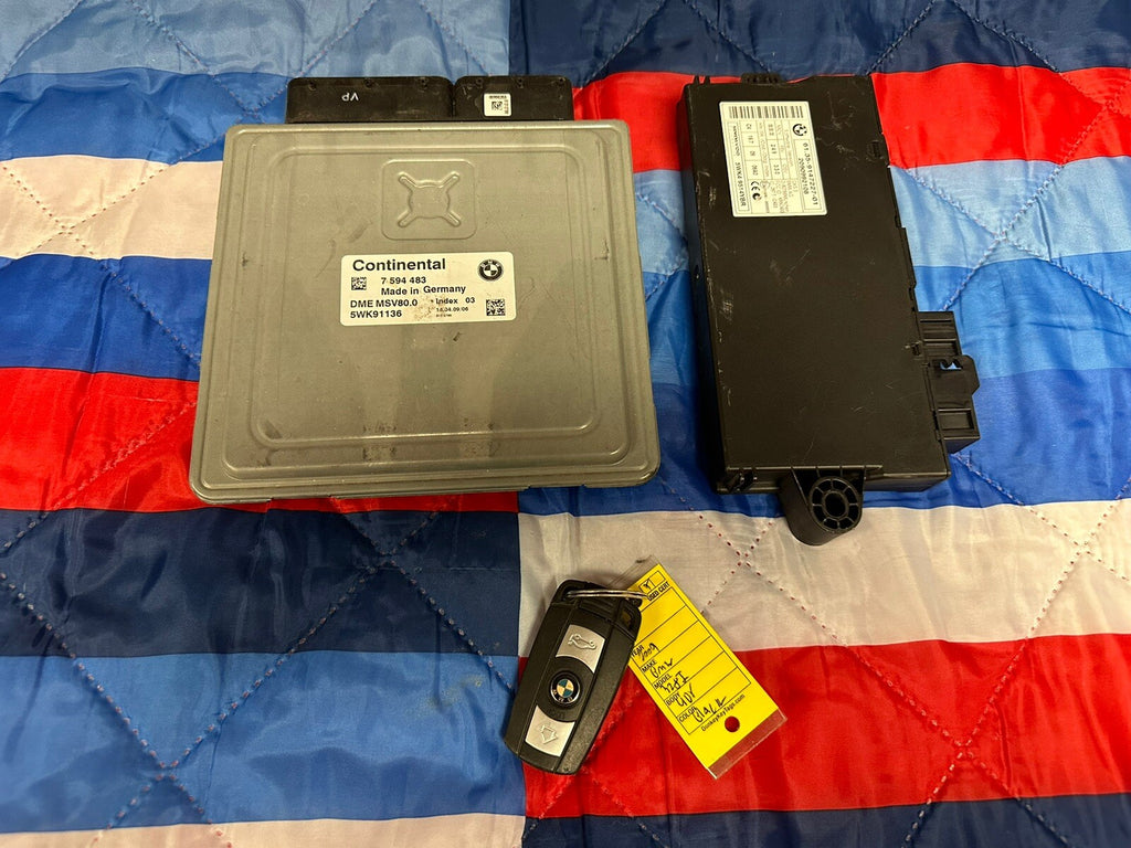 BMW 328I 128I E90 E92 E93 E82 N52 ENGINE ECU SET DME MSV80 CAS3 KEY SET 7594483