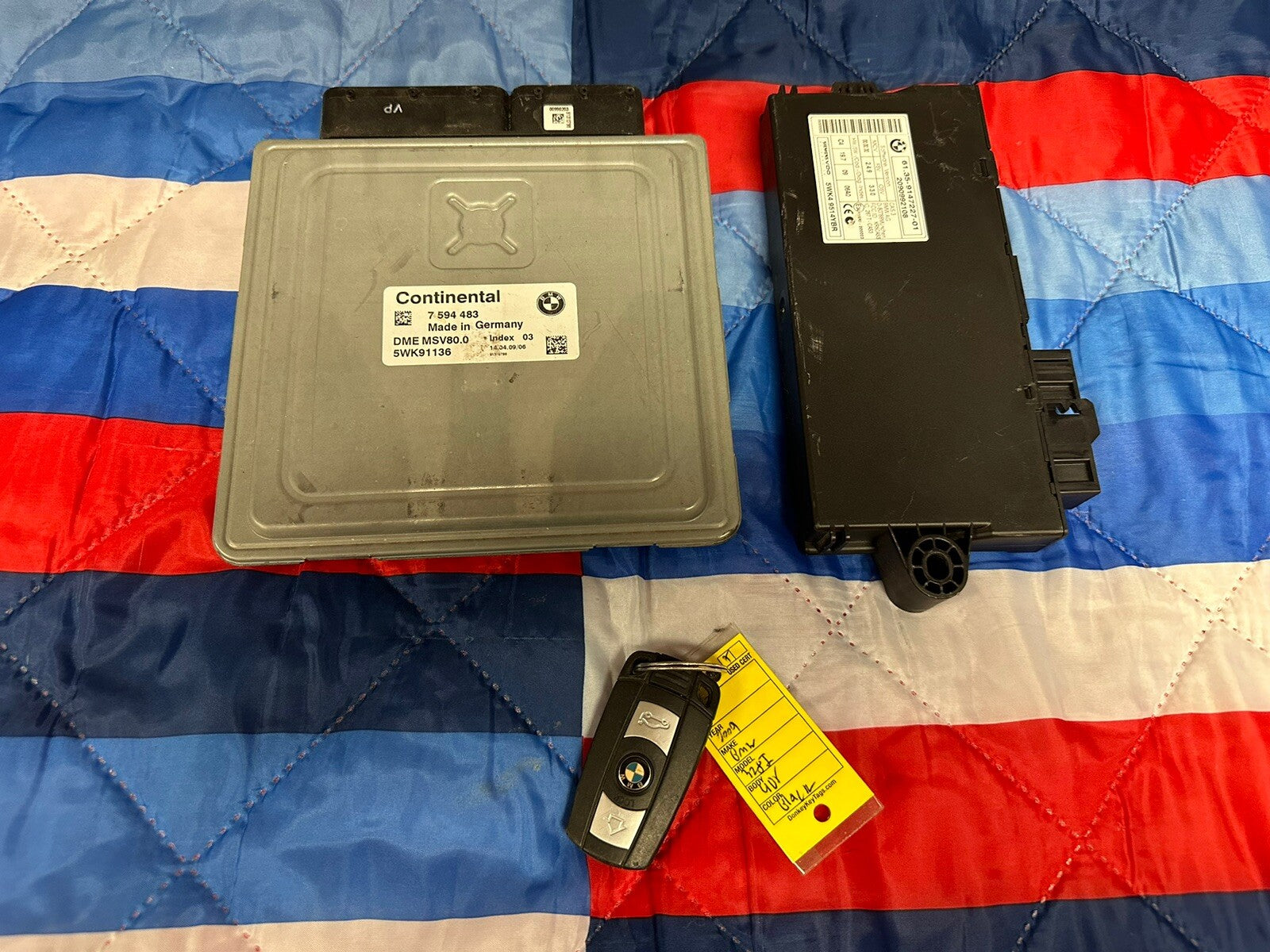 BMW 328I 128I E90 E92 E93 E82 N52 ENGINE ECU SET DME MSV80 CAS3 KEY SET 7594483