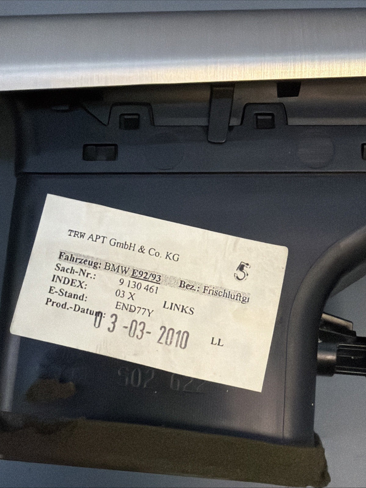 06-13 OEM BMW E90 E92 E93 335 328 Left Driver Side Dash Air Vent SILVER 9130461