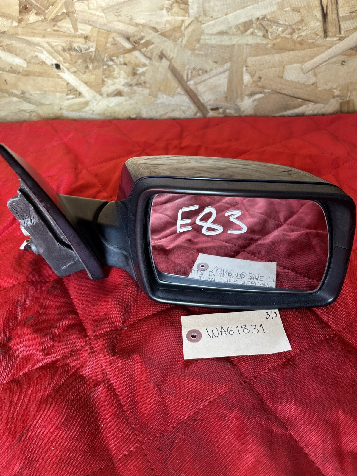 04-10 E83 BMW X3 PASSENGER SIDE RH POWERED DOOR MIRROR E1010790 MYSTIC BLUE