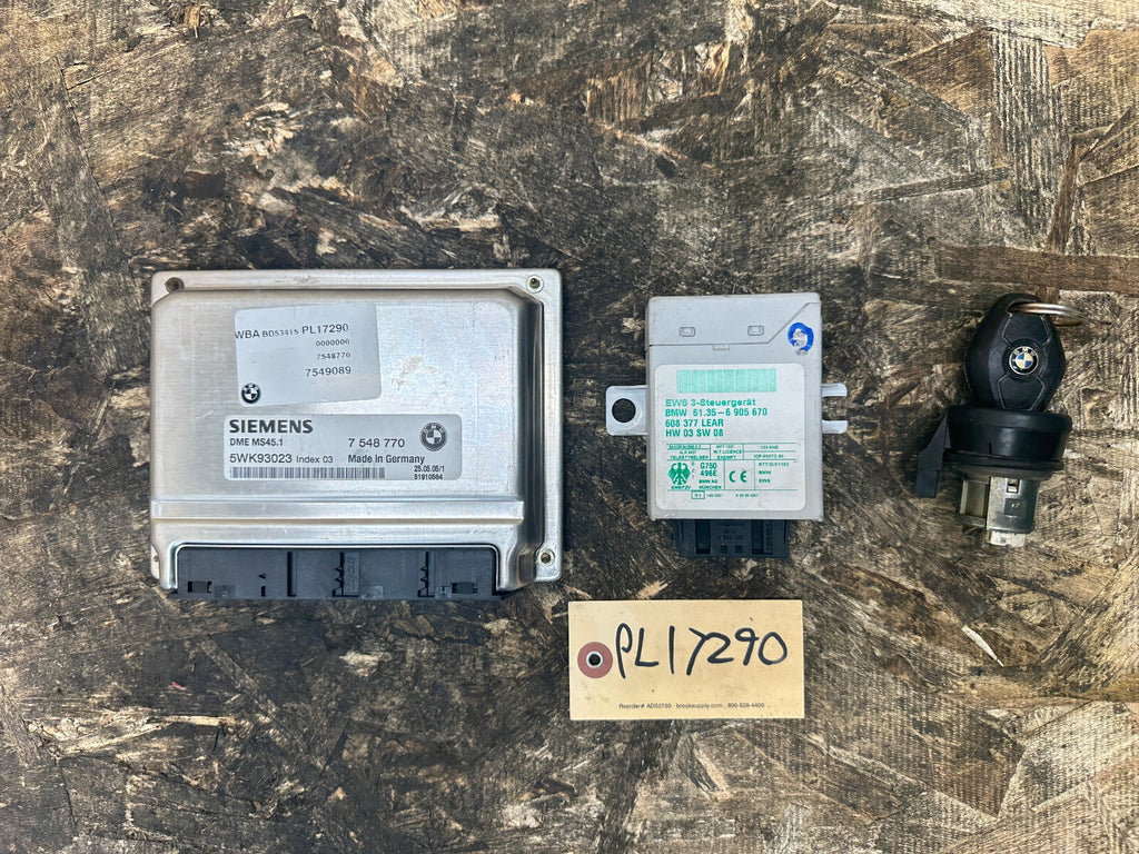 BMW 99-06 E46 E60 E83 3 5 SERIES X3 M54 ENGINE ECU+CAS+KEY 7548770 MS45.1