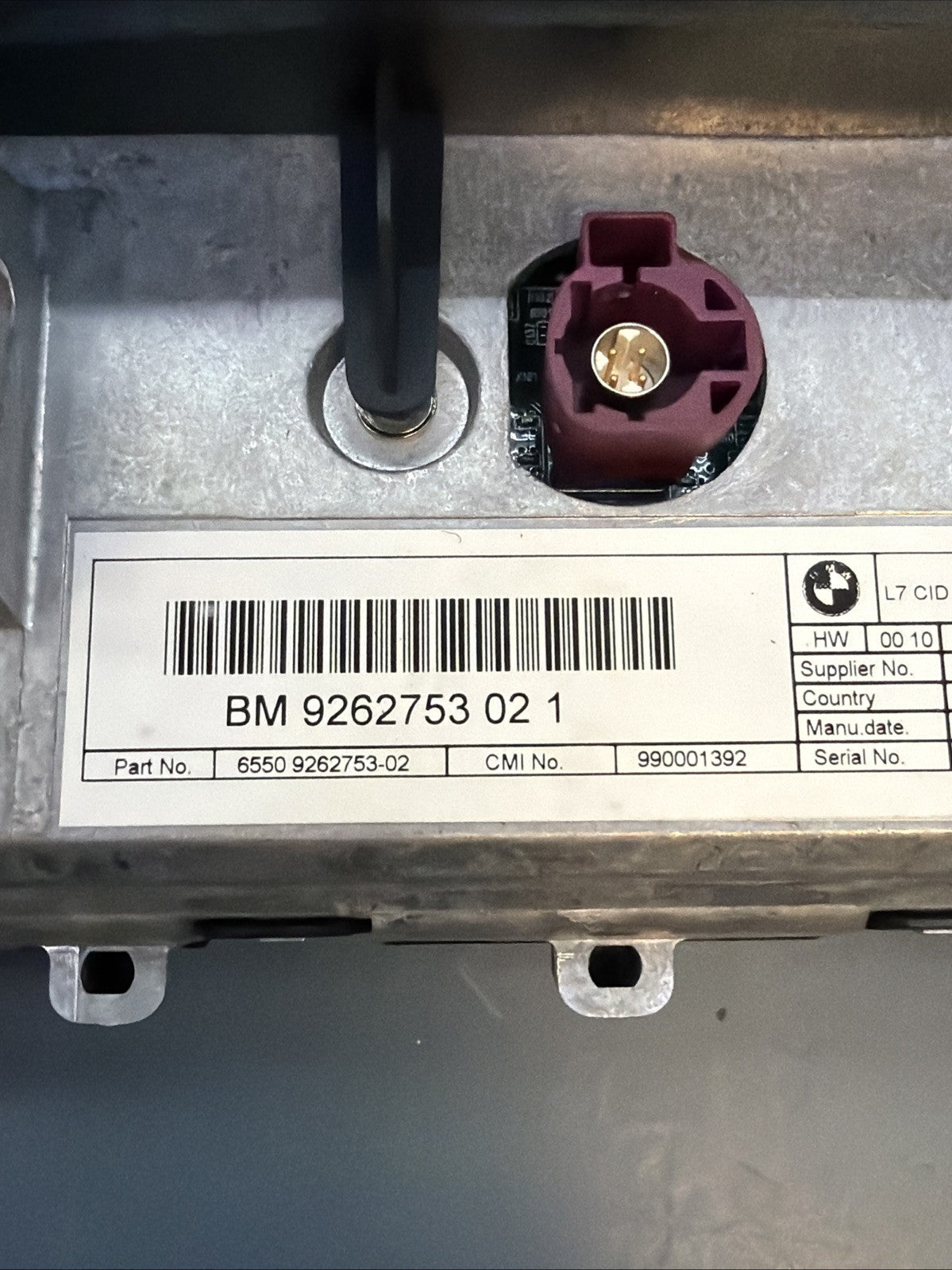BMW F20 F30 F31 F34 9262753 CID CENTRAL INFORMATION DISPLAY SCREEN 9262753