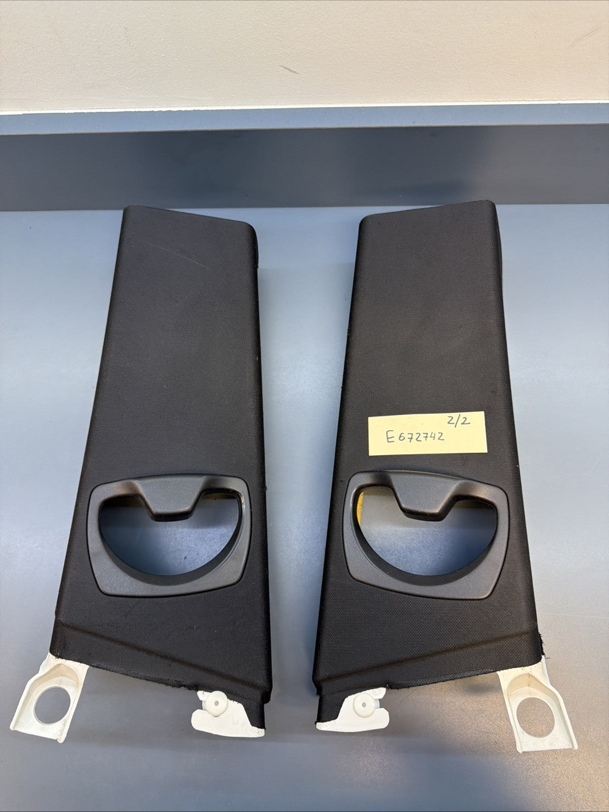 07-13 BMW E92 335 328 Coupe B-Pillar Upper Interior Cover Pair Black OEM 7117470