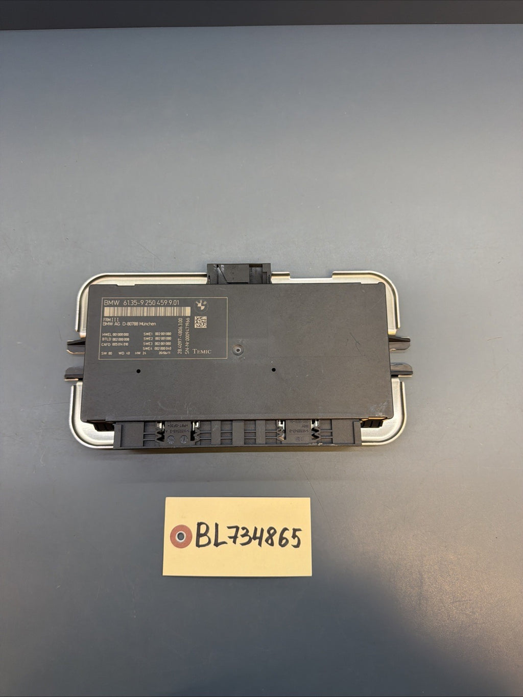 BMW 2011-2017 F25 X3 F10 5 SERIES FRM BODY LIGHT CONTROL MODULE OEM 9250459