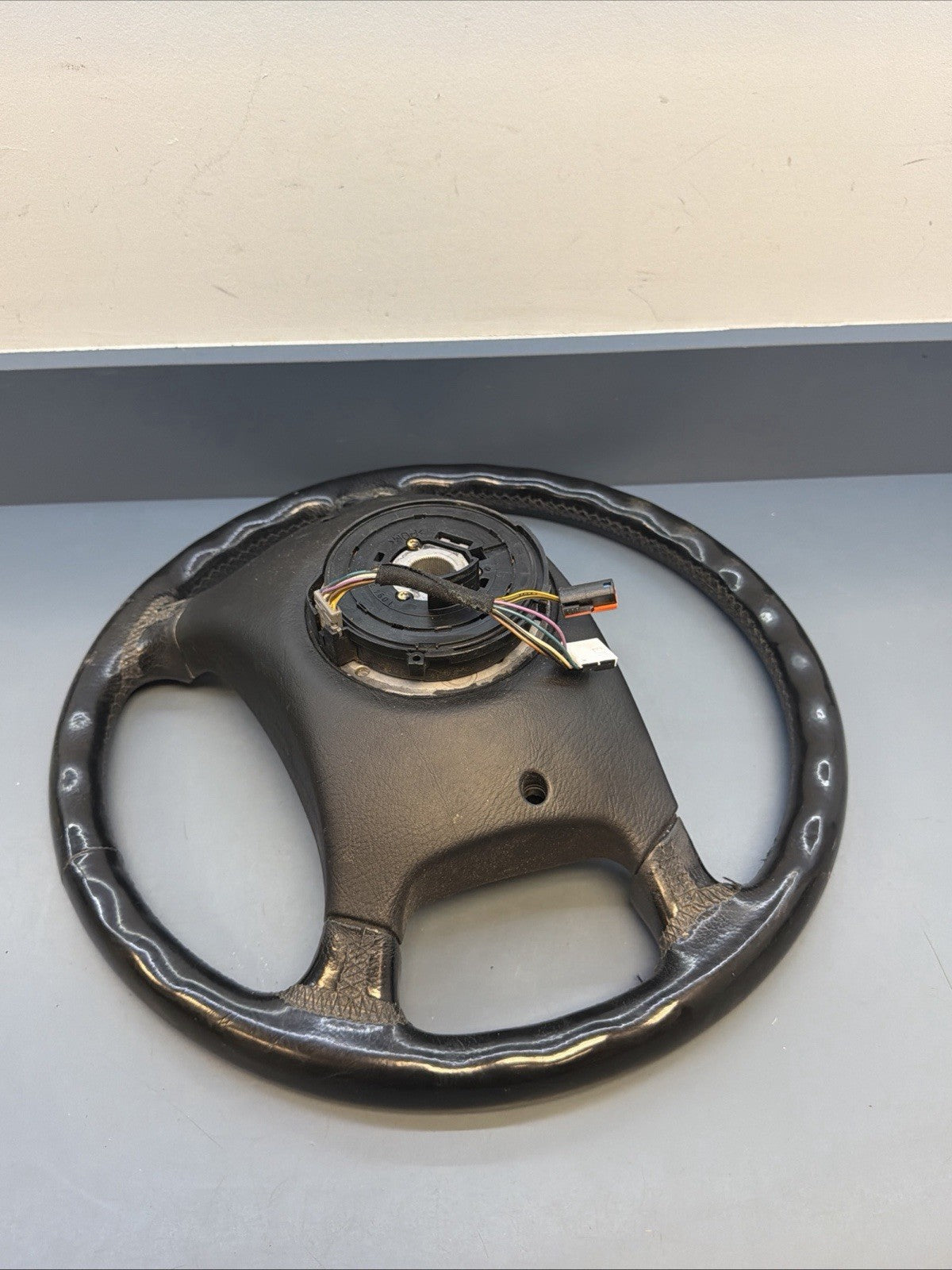 95-03 Bmw E38 E39 750 540 Left Driver Leather Steering Wheel Black Trim 1094259