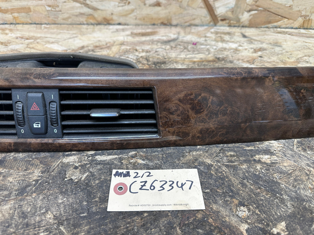 BMW 05-10 E60 5 SERIES CENTER DASH POPLAR WOOD VENT TRIM OEM 1254023/6910734
