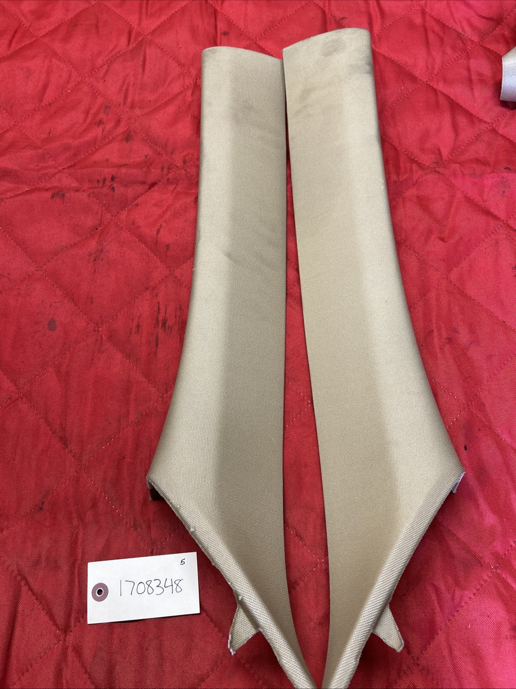 BMW 11-17 F25 X3 FRONT LEF T& RIGHT A PILLAR TRIM 9169303 9169304 BEIGE PAIR