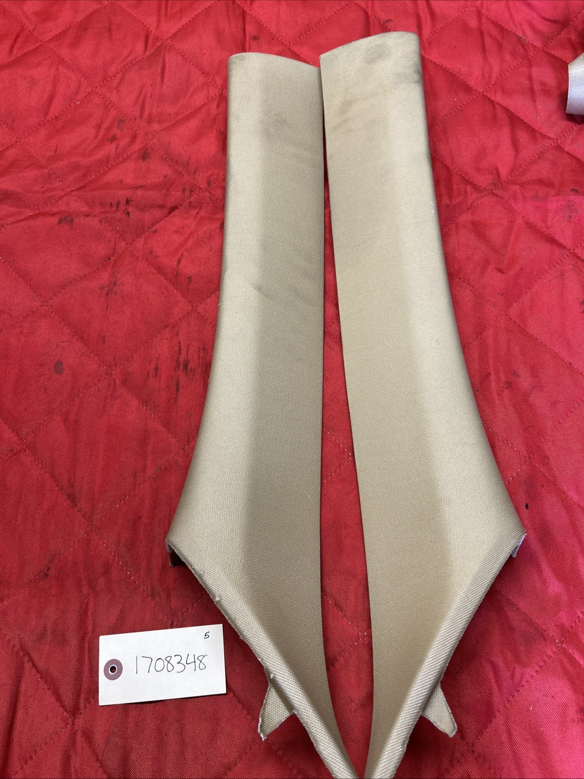 BMW 11-17 F25 X3 FRONT LEF T& RIGHT A PILLAR TRIM 9169303 9169304 BEIGE PAIR