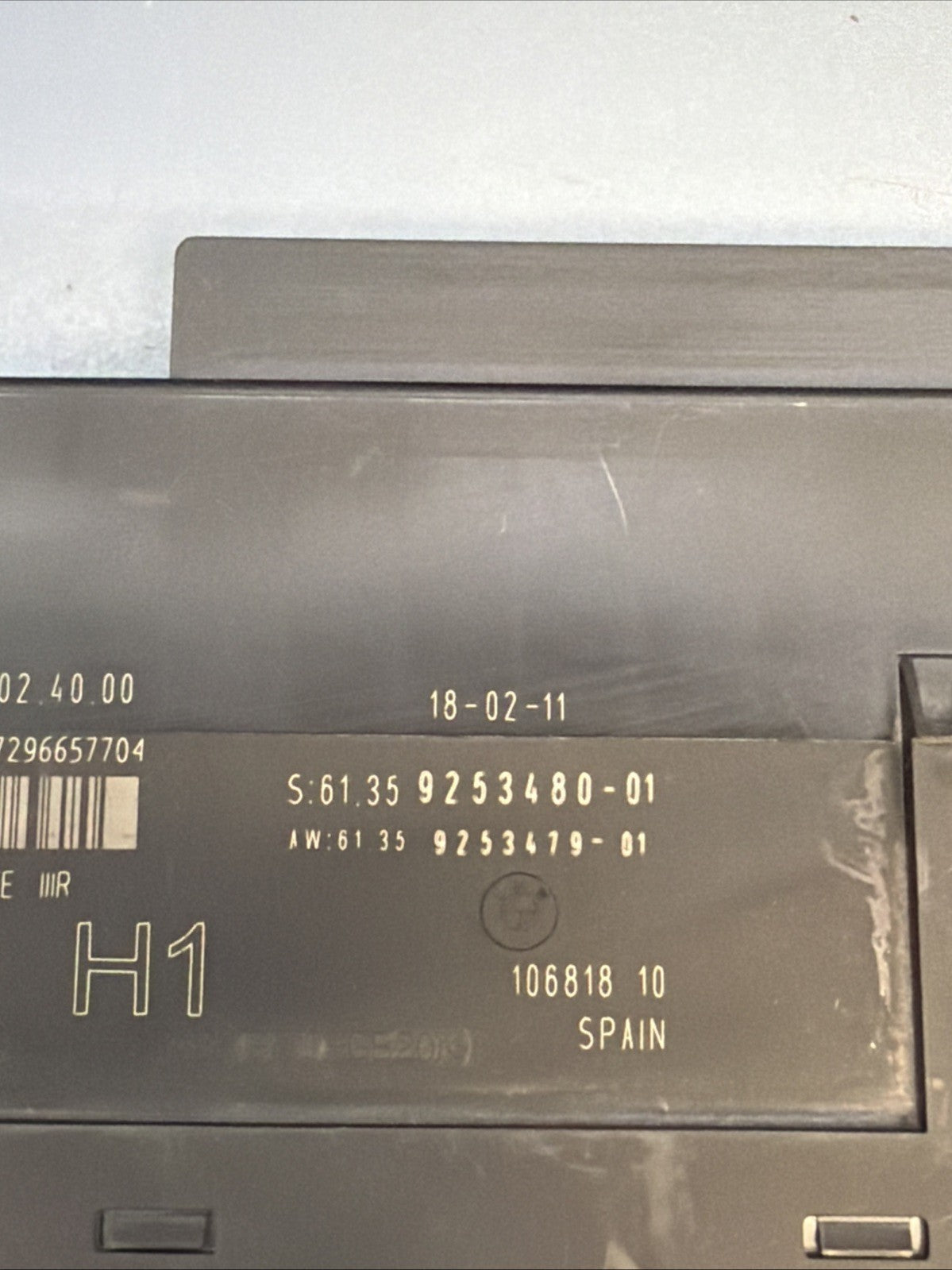 BMW Body Control Module H1 PL2RR 3 Series E90 E91 E92 E93 9253480