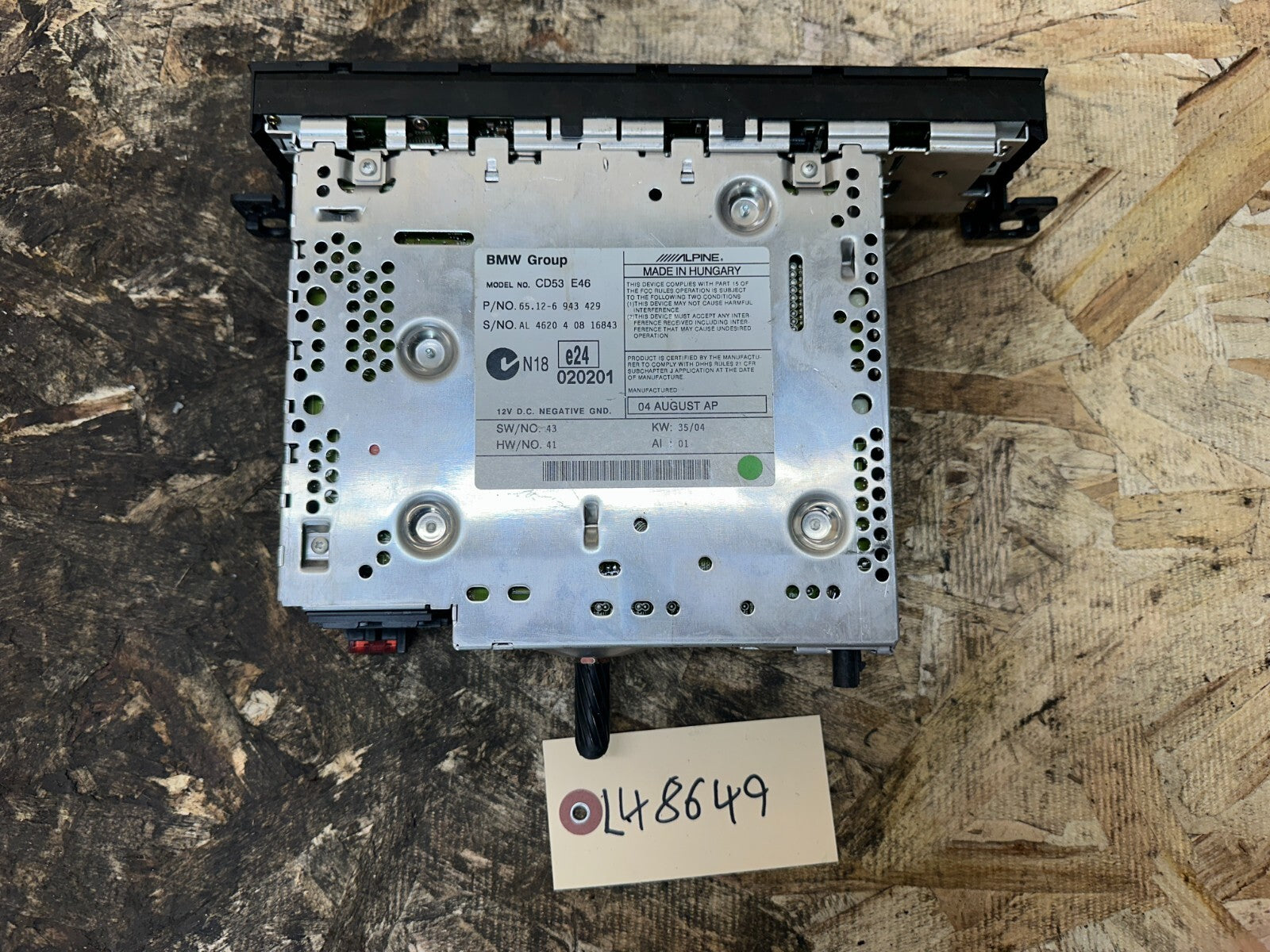BMW 1999-2005 E46 3 SERIES PROFESSIONAL CD RADIO AUDIO PLAYER OEM 6943429