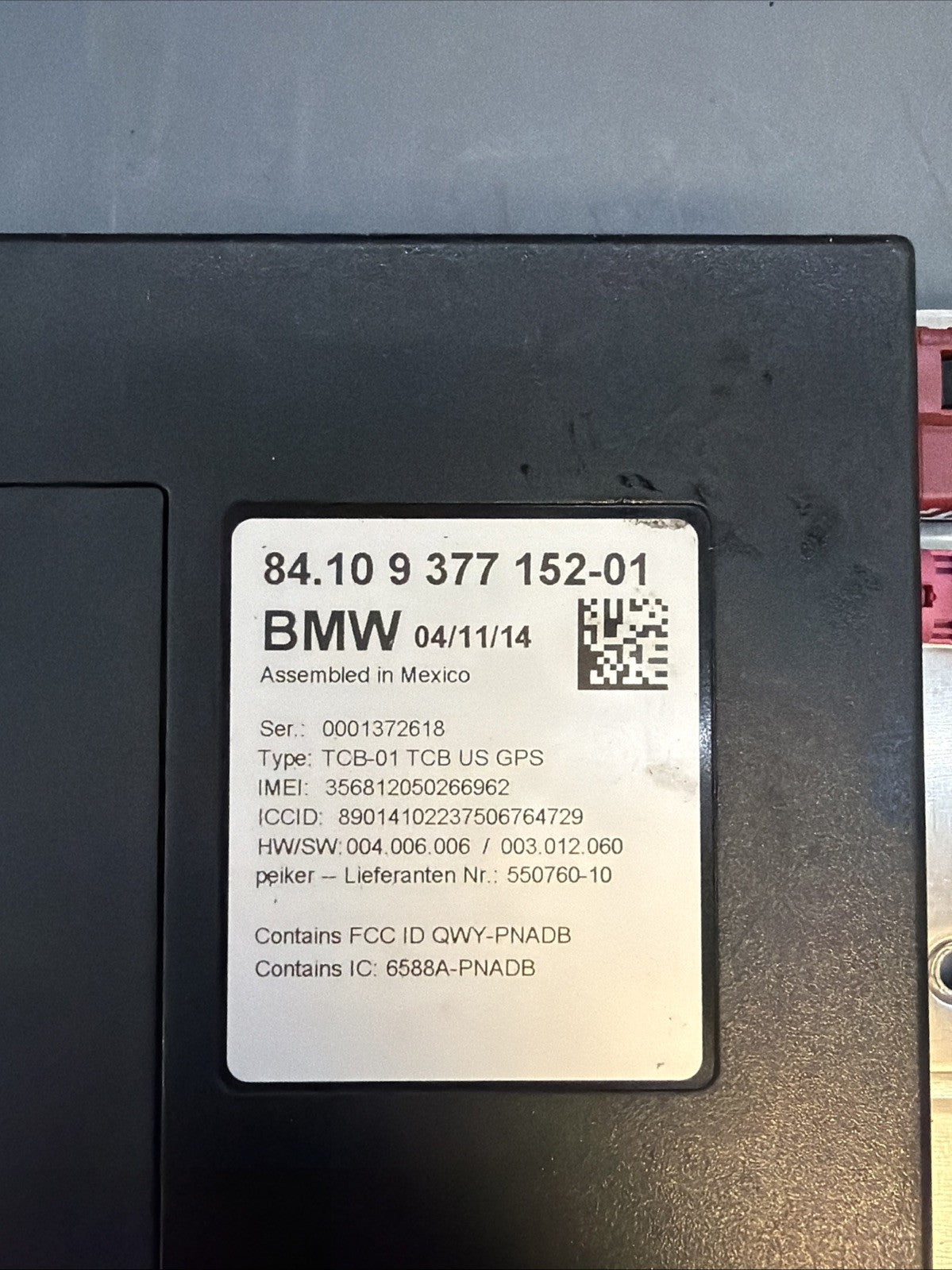 2012-2016 BMW F30 F34 Bluetooth Telematics Control Module OEM 9377152