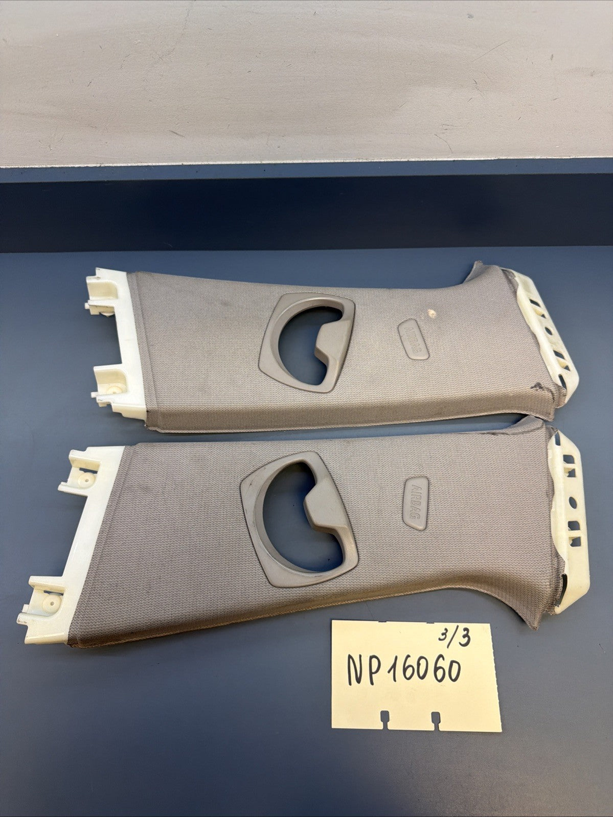 12-18 BMW F30 3-SERIES SET OF 2 CENTER B PILLAR TRIM COVER GRAY 7220998 7220997