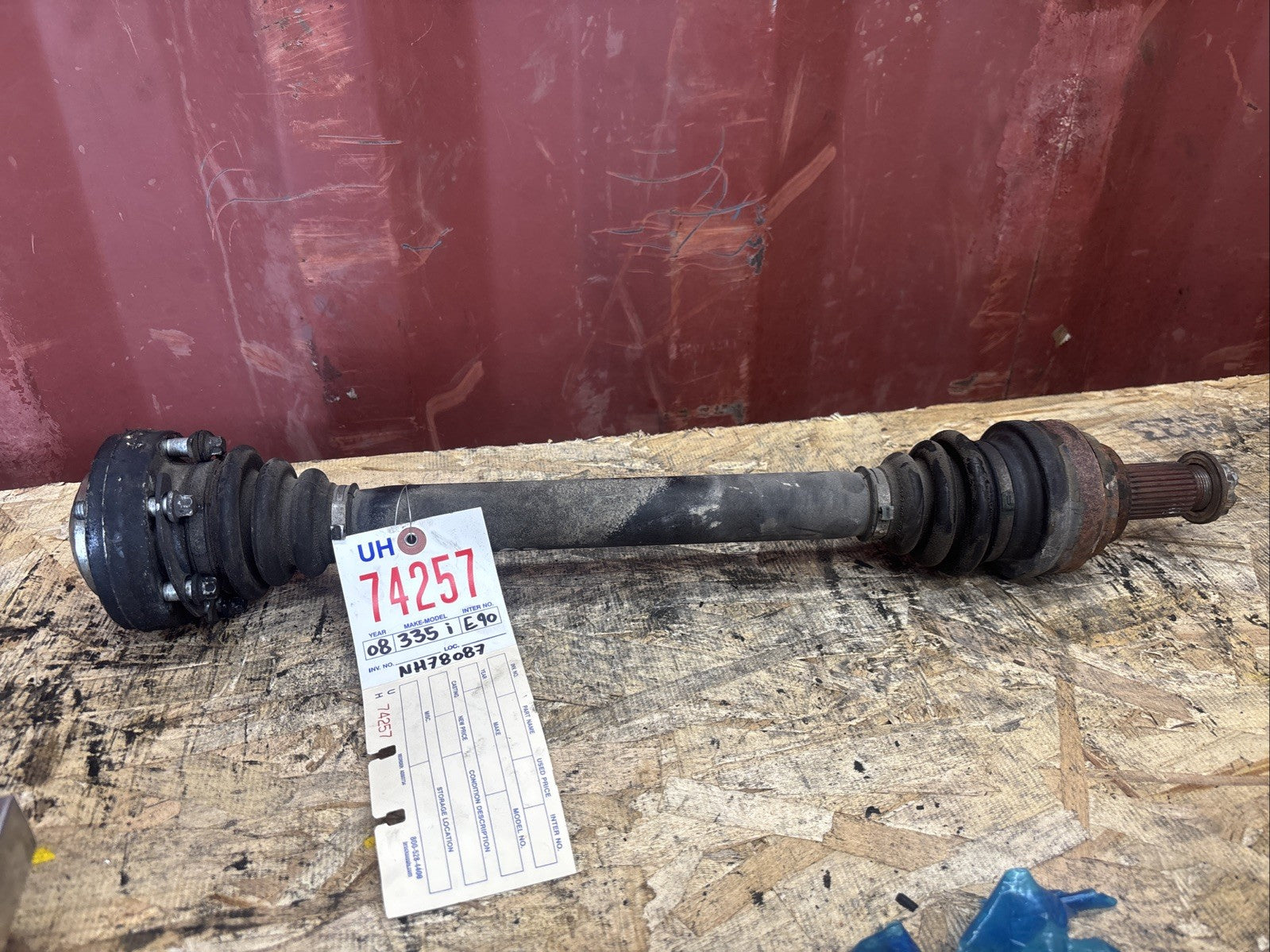 BMW OEM CV AXLE REAR LEFT  3 SERIES E90 USED N54 ENGINE 2008 3320 7580325