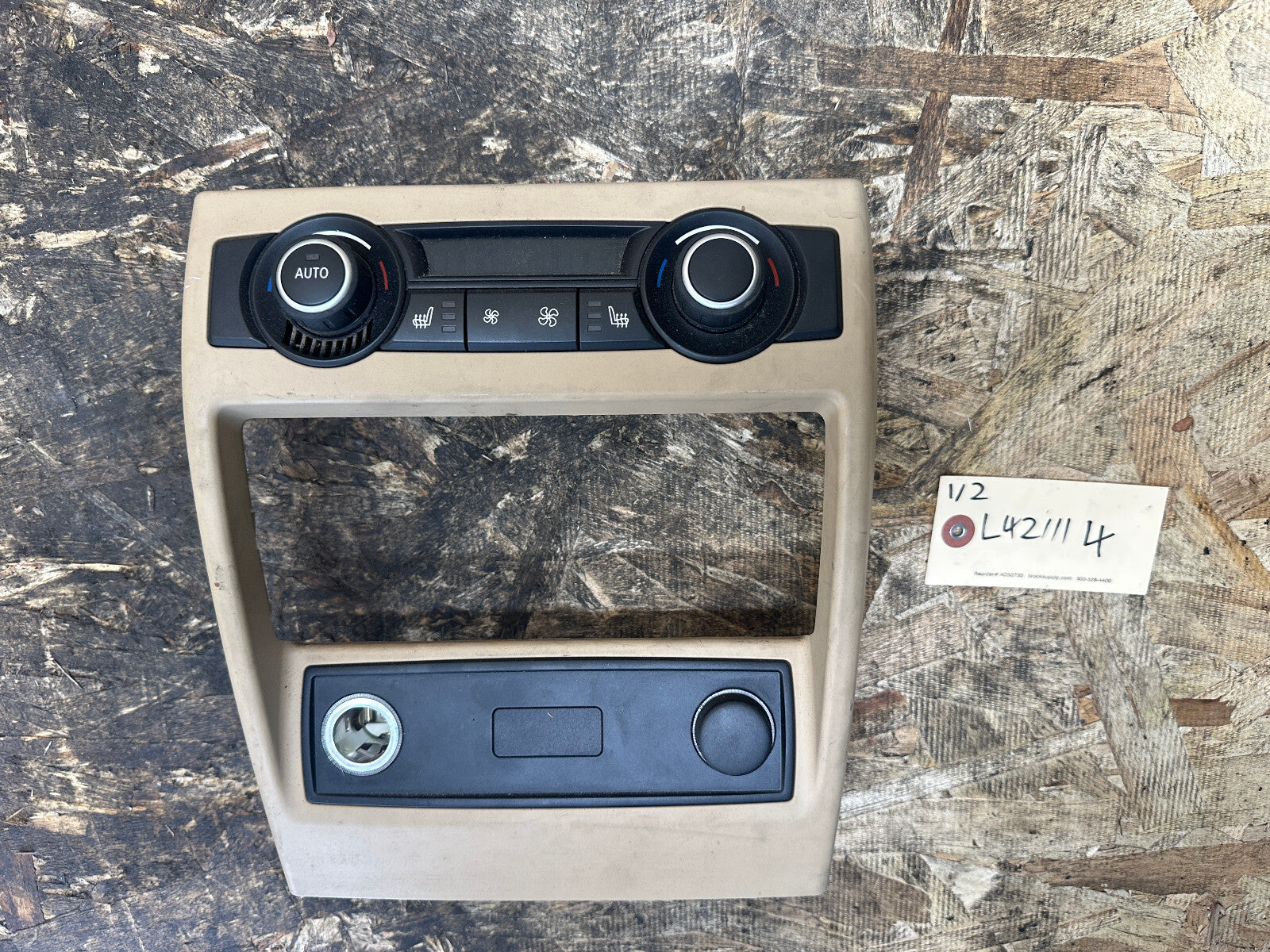 BMW 06-13 E70 X5 E71 X6 REAR AC CLIMATE CONTROL TRIM PANEL BEIGE OEM 9215515