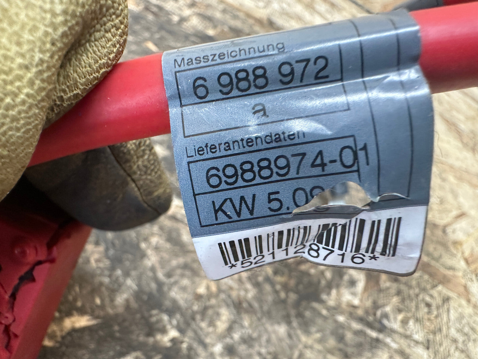 BMW 2006-2012 E90 POSITIVE BATTERY MAIN TERMINAL CABLE OEM 6982227/6988972