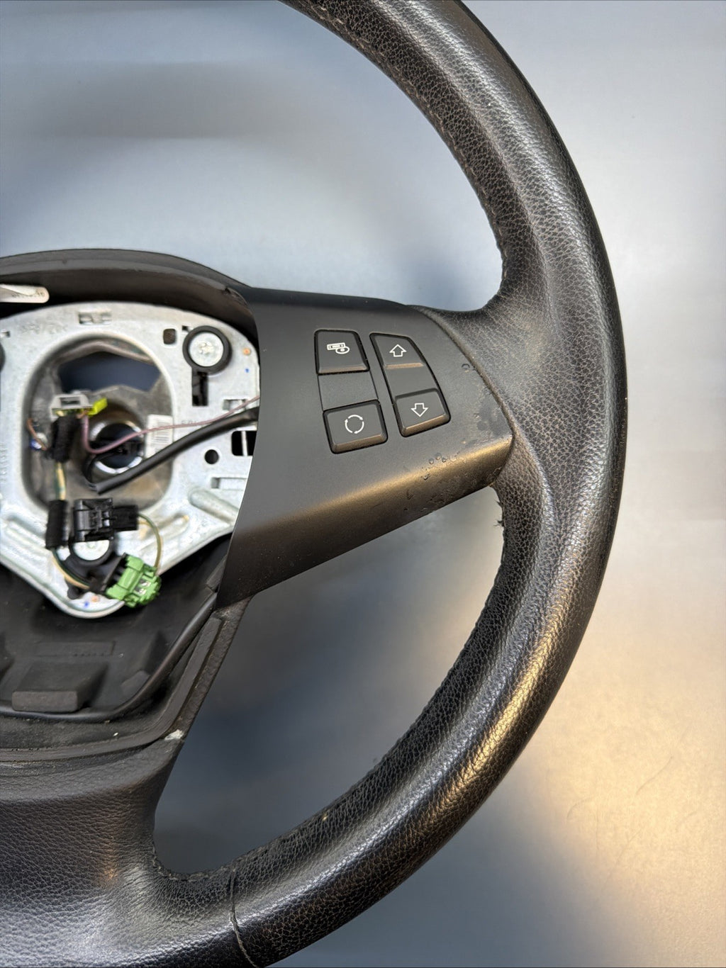 2007-13 BMW X5, E70 Black Leather Steering Wheel W/ Audio OEM 2445433