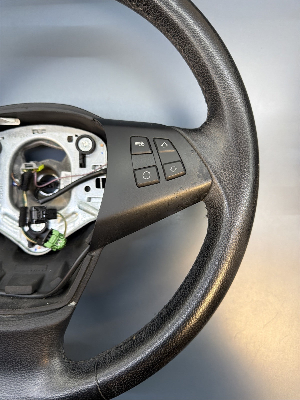 2007-13 BMW X5, E70 Black Leather Steering Wheel W/ Audio OEM 2445433