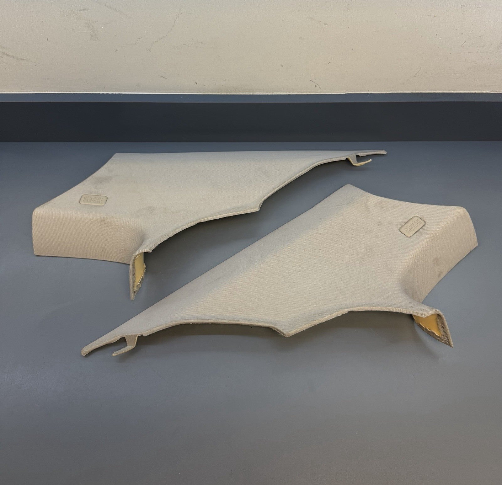 BMW E92 Left & Right Side Rear C Pillar Trim Post Set OEM Gray 7117474 7117473