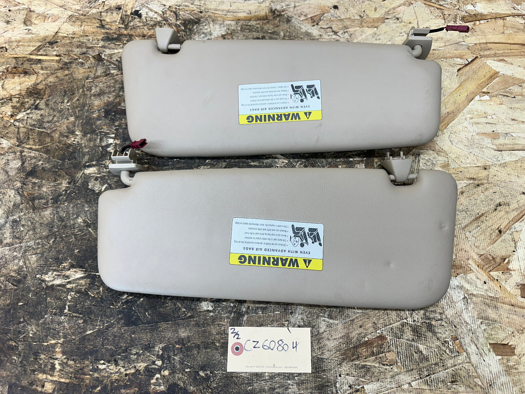 BMW 03-10 E60 5 SERIES BEIGE/TAN SUN VISOR SET 2PC OEM