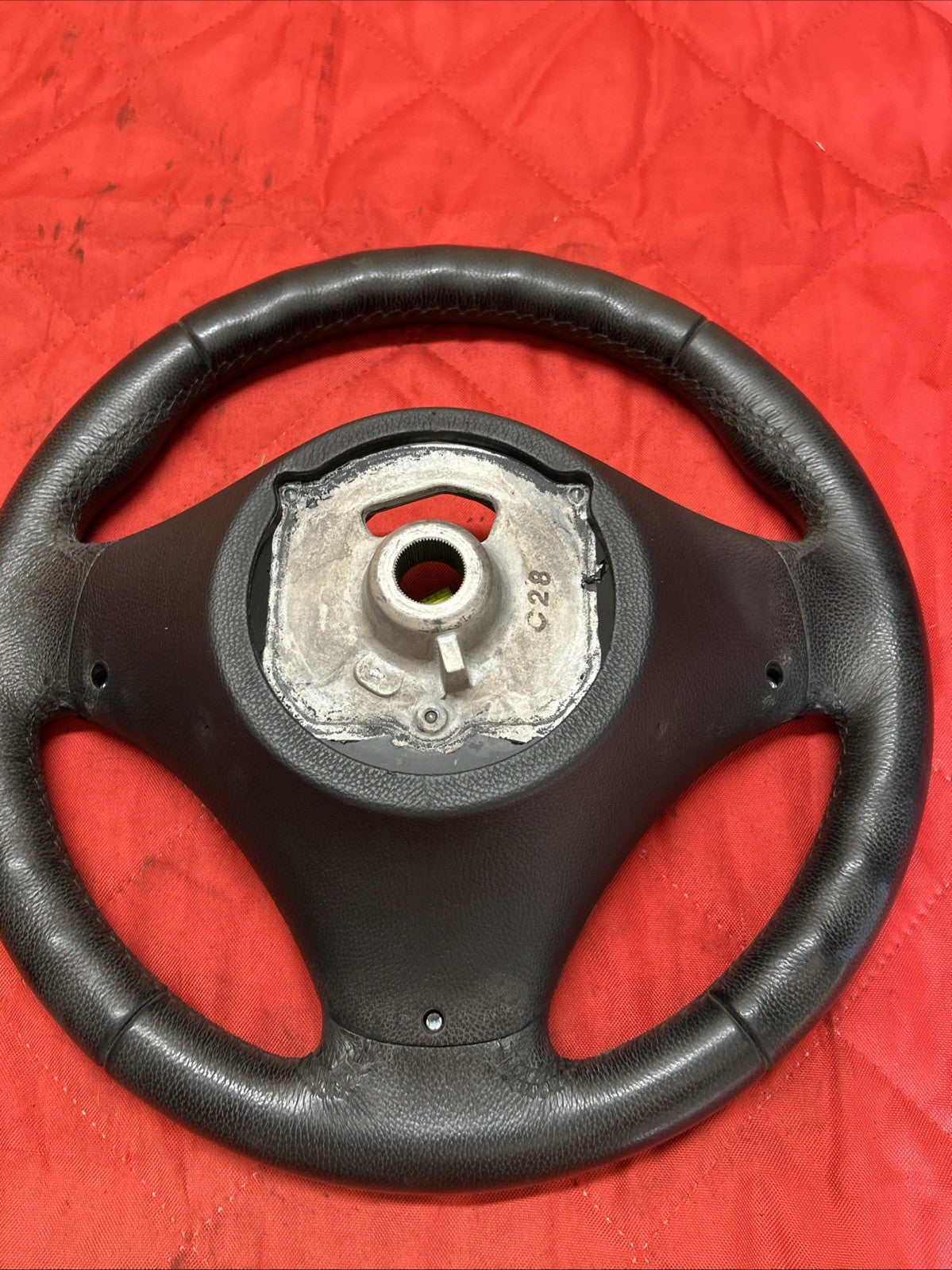 BMW E90 E92 325 328 330 335 OEM FRONT LEATHER STEERING WHEEL BLACK 6774958