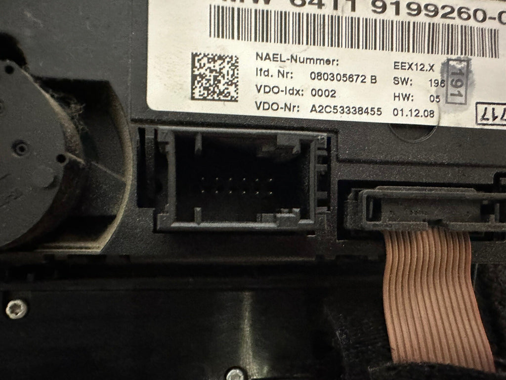 07-11 BMW E82 E88 E90 E92 HVAC HEATER A/C CLIMATE CONTROL SWITCH OEM 91992600