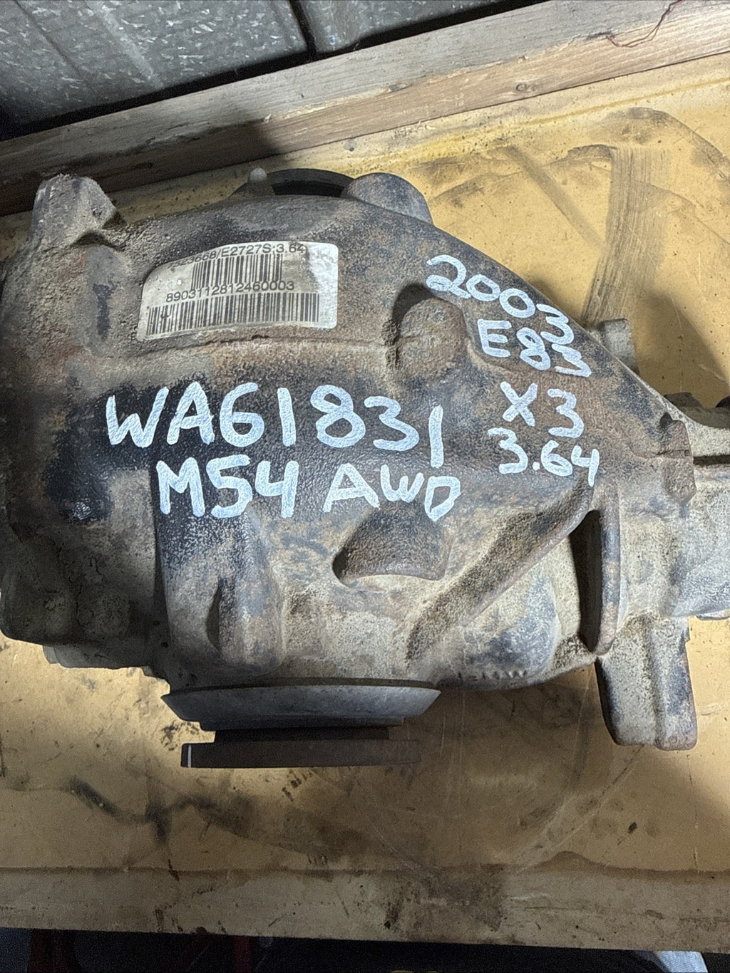 BMW REAR DIFFERENTIAL X3 SERIES FINAL DRIVE 3.64 7523668