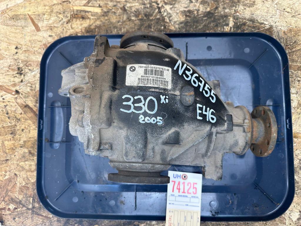 BMW E46 330xi 3 SERIES REAR DIFFERENTIAL FINAL 3.46 DRIVE OEM 7531622
