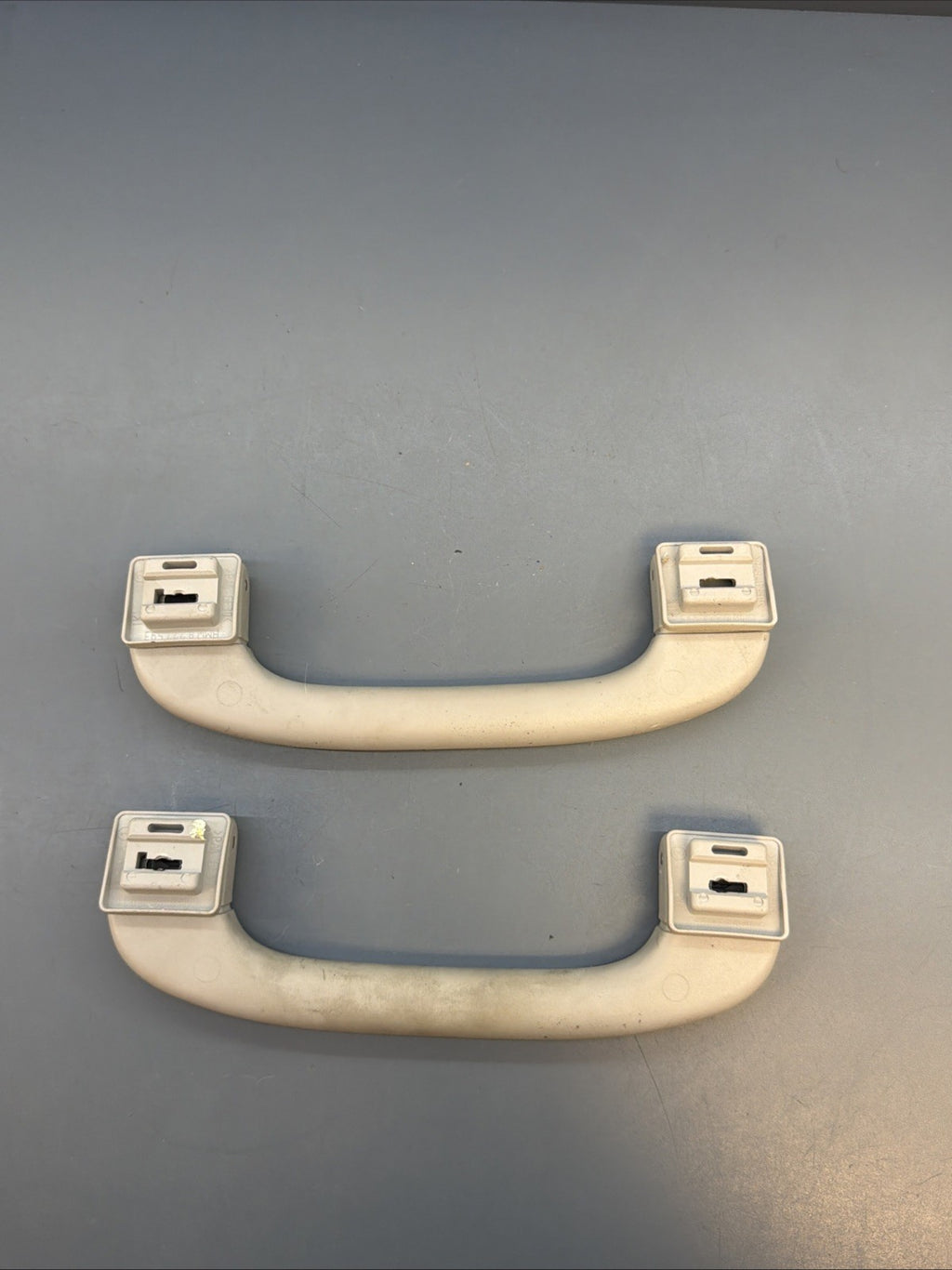 97-03 OEM BMW E39 530i 540i Front Interior Roof Top Grab Handle SET OF 2 GRAY