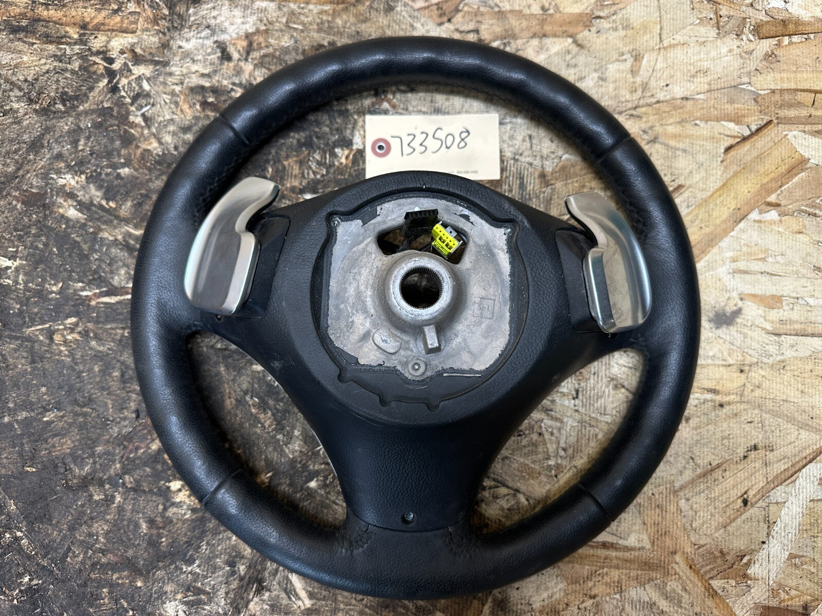 BMW 2006-2013 E9X 3 SERIES BLACK LEATHER STEERING WHEEL W/ PADDLES OEM 3051626