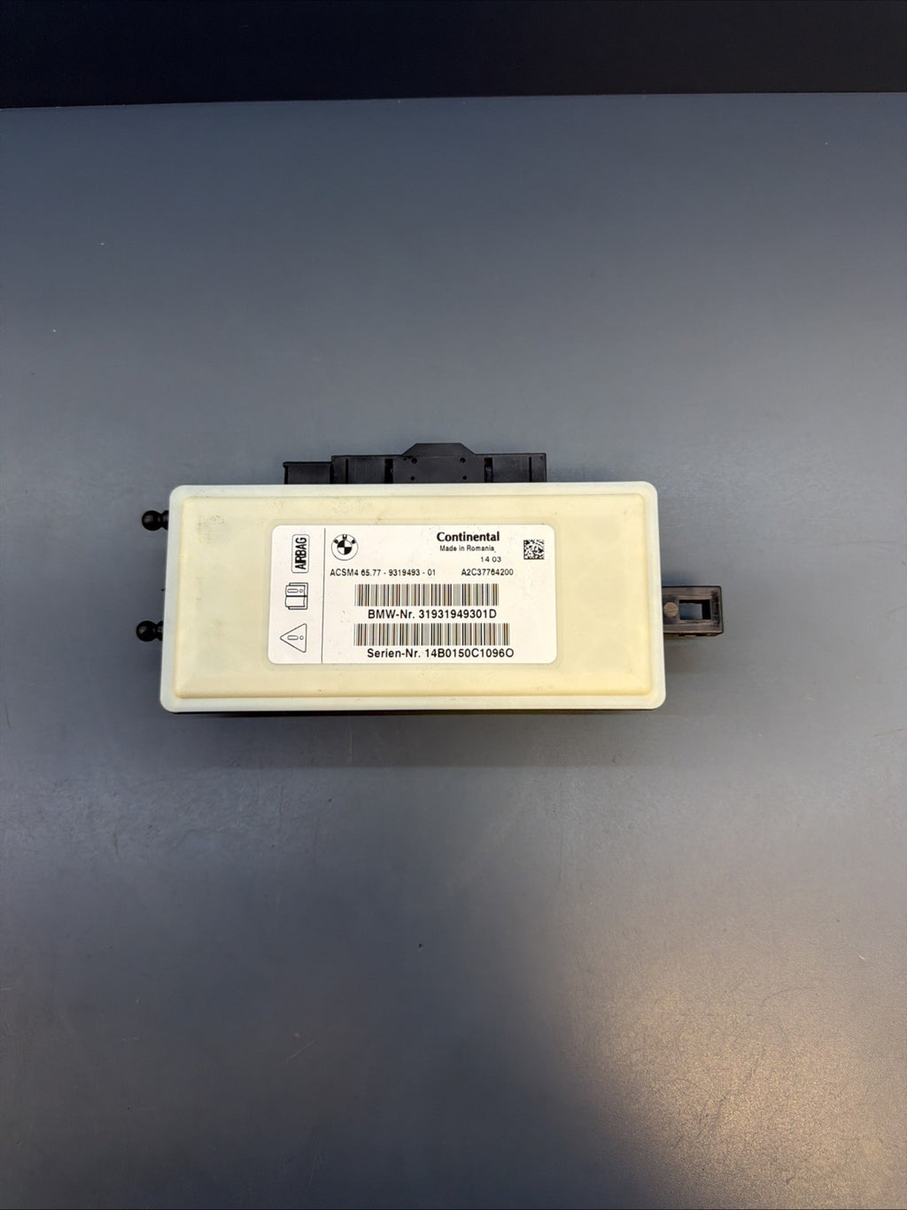 BMW 11-19 F25 X3 F10 5 SERIES F30 3 SERIES CRASH IMPACT SRS SENSOR OEM 9319493